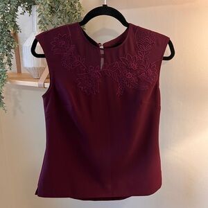 Ted Baker Floral Embroidered Sleeveless Top - Size 1